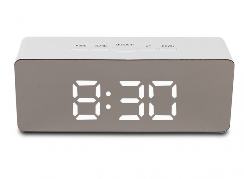 Zegar cyfrowy budzik alarm termometr led lustro