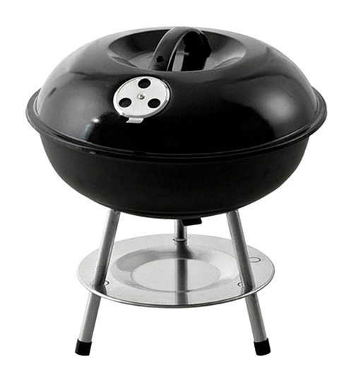 Przenośny grill ogrodowy okrągły z przykrywką 14″