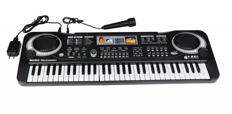 Keyboard organy elektroniczne mikrofon nauka 61 klawiszy
