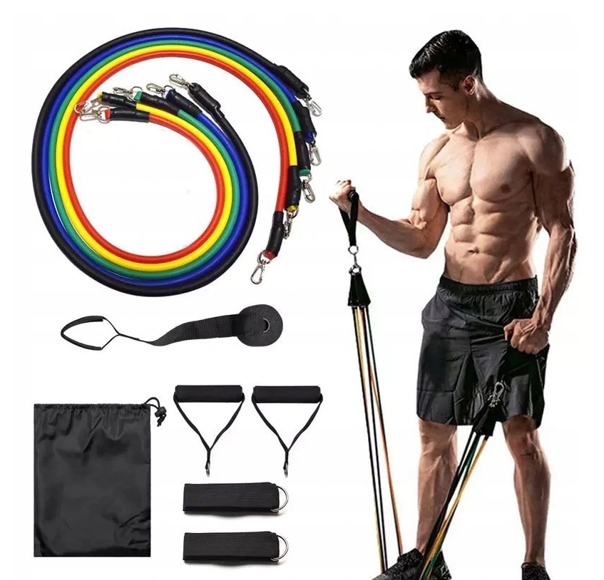 Ekspander zestaw gum do ćwiczeń fitness gumy taśmy oporowe