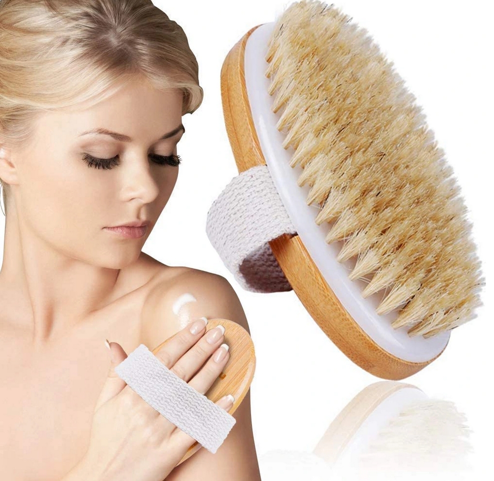 Szczotka do masażu ciała na sucho mokro naturalna - obrazek 4