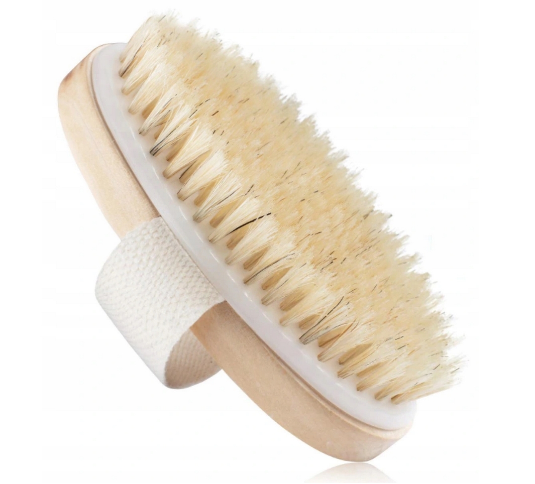 Szczotka do masażu ciała na sucho mokro naturalna