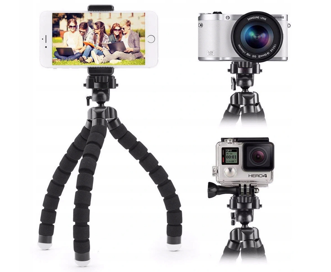 Elastyczny statyw giętki uchwyt na telefon aparat tripod selfie