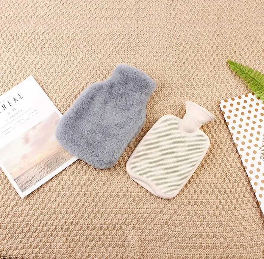 Pluszowy termofor gumowy w pokrowcu plusz 2l - obrazek 2