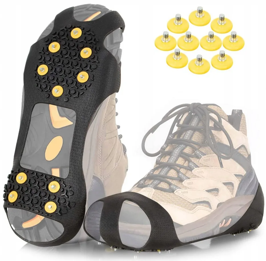 Raki na buty łańcuchy antypoślizgowe nakładki 10 kolców 37-41