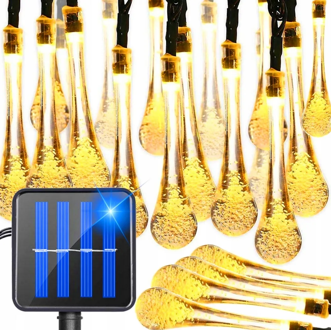 Girlanda solarna świetlna lampki ogrodowe żarówki wiszące długie 4,5m