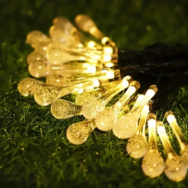 Girlanda solarna świetlna lampki ogrodowe żarówki wiszące długie 4,5m - obrazek 4