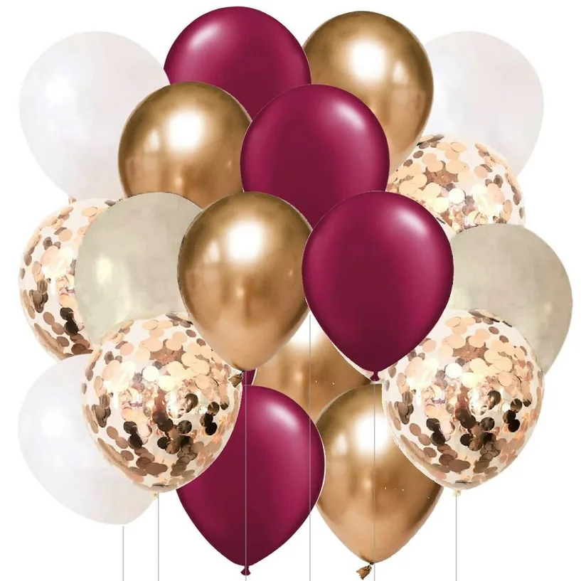 Balony złoty różowy biały rose gold chrom pastelowe dekoracja zestaw 103 el