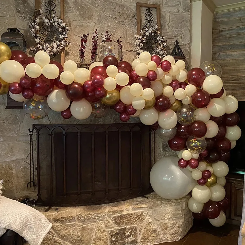 Balony złoty różowy biały rose gold chrom pastelowe dekoracja zestaw 103 el - obrazek 7