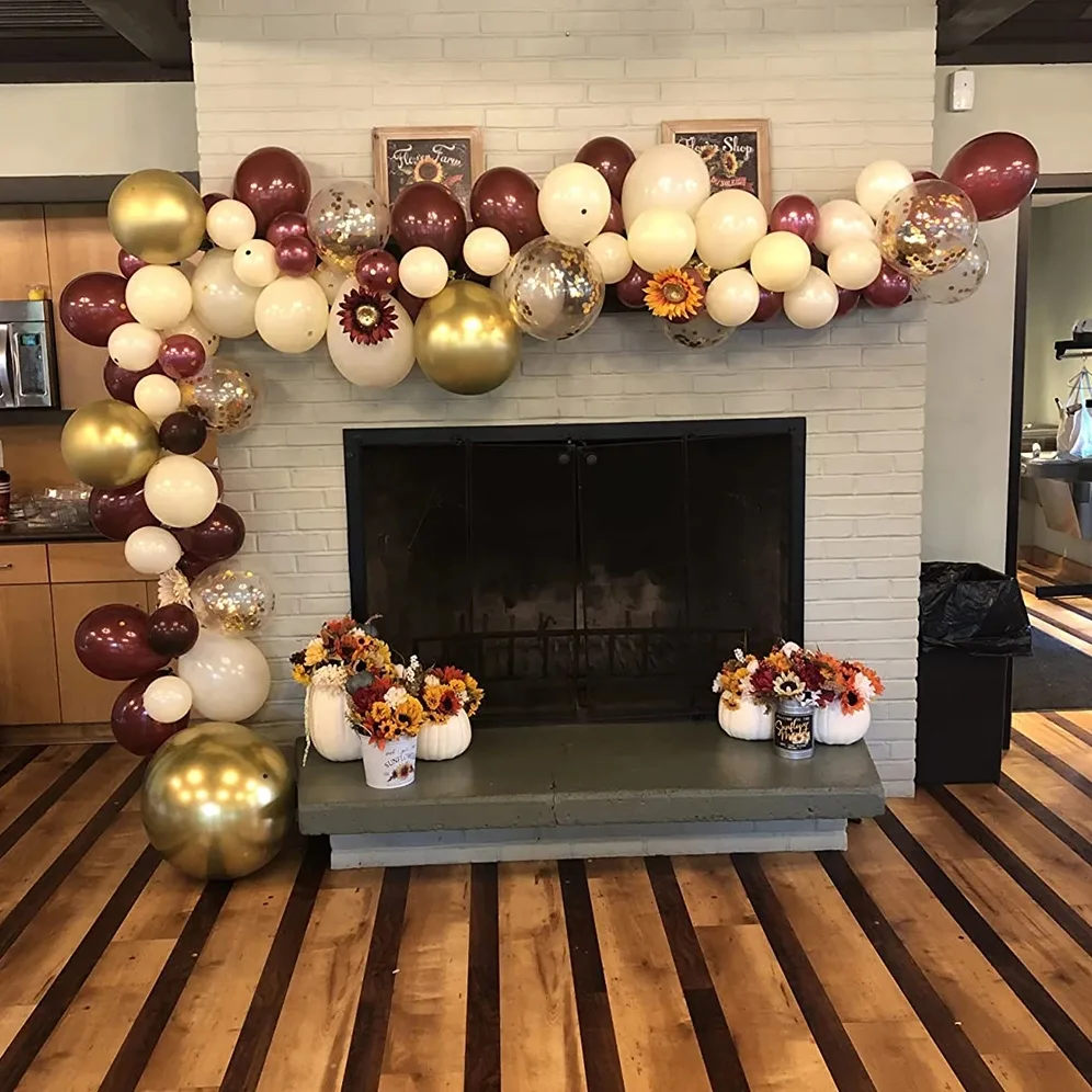 Balony złoty różowy biały rose gold chrom pastelowe dekoracja zestaw 103 el - obrazek 8