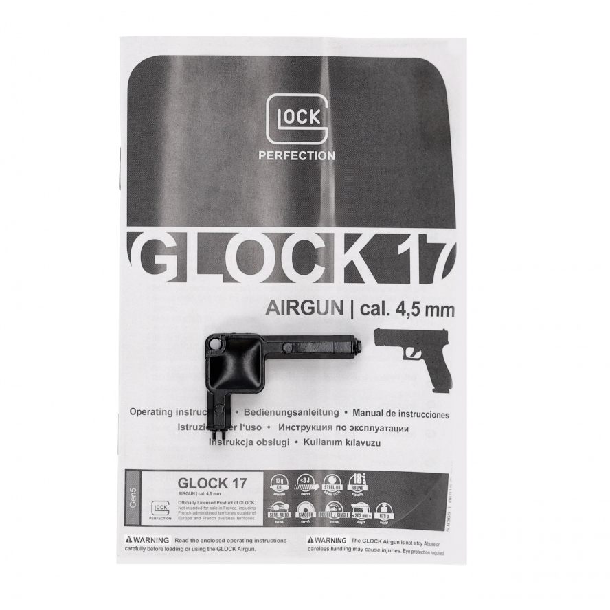 Wiatrówka pistolet Glock 17 Gen3 4,5mm blowback BB CO2 ekp<17J - obrazek 9