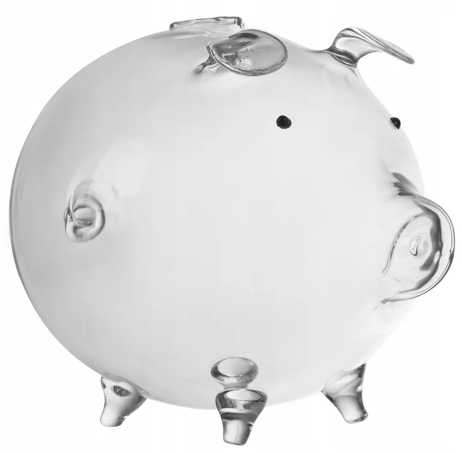 Skarbonka szklana świnka dekoracyjna duża l - obrazek 2