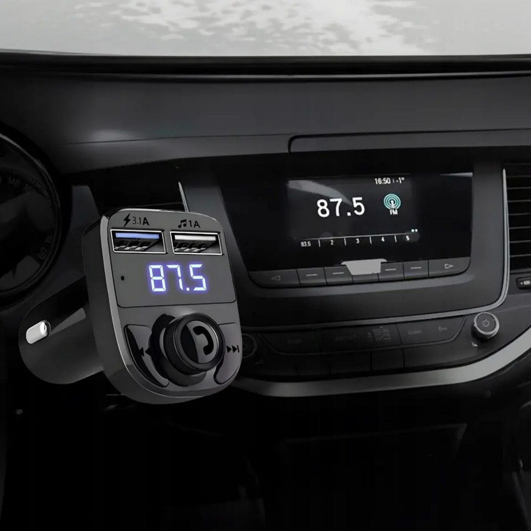 Transmiter fm bluetooth bt 5.0 ładowarka 2x usb microsd 12v 24v - obrazek 3