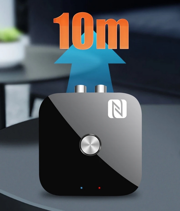 Adapter odbiornik nadajnik bluetooth bt 5.3 2x rca jack 3,5mm aptx nfc pilot - obrazek 6