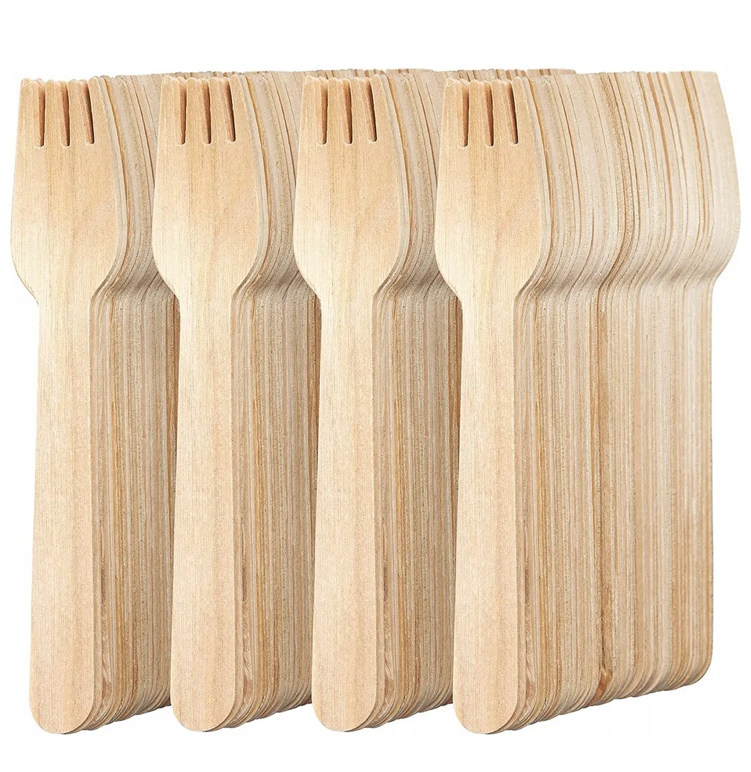 Widelce drewniane jednorazowe ekologiczne zestaw 100szt