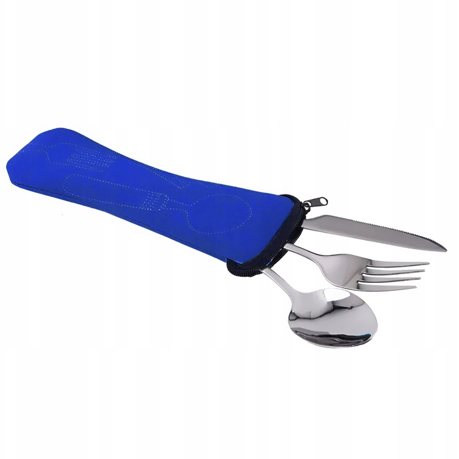 Sztućce turystyczne zestaw sztućców w pokrowcu etui nóż łyżka widelec 3el - obrazek 5