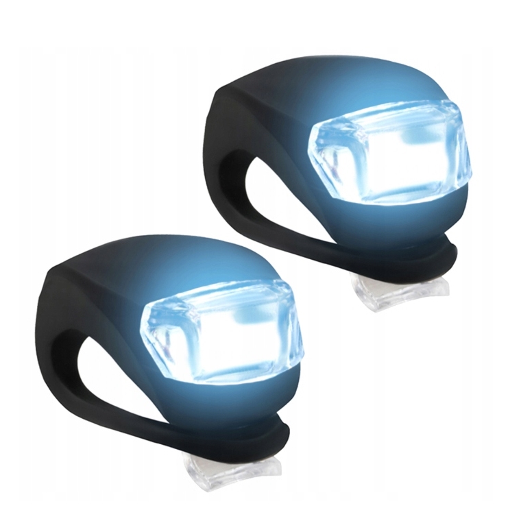 Lampka rowerowa 2x led mocna zestaw lampek do roweru silikonowe