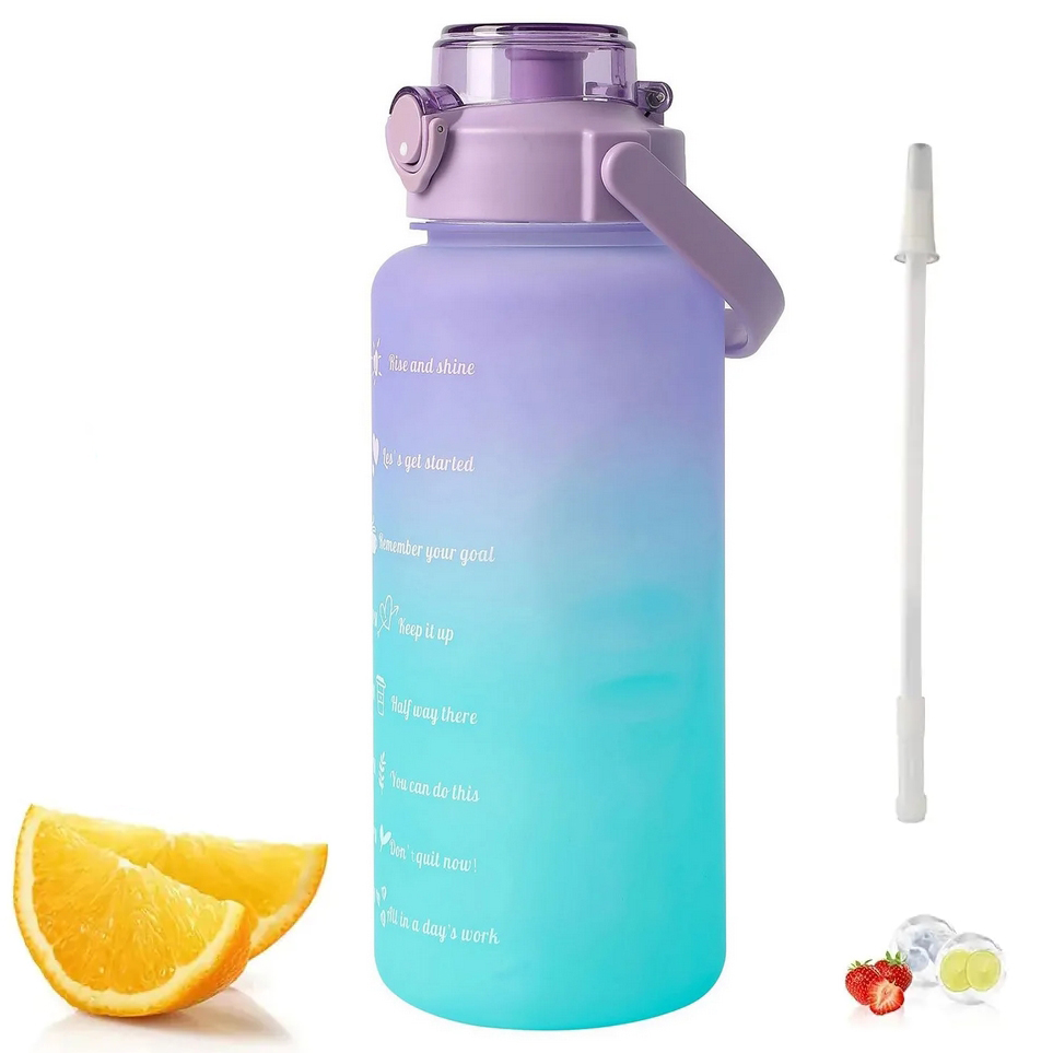 Bidon butelka na wodę sportowa przenośna ze słomką tritan 1,5l