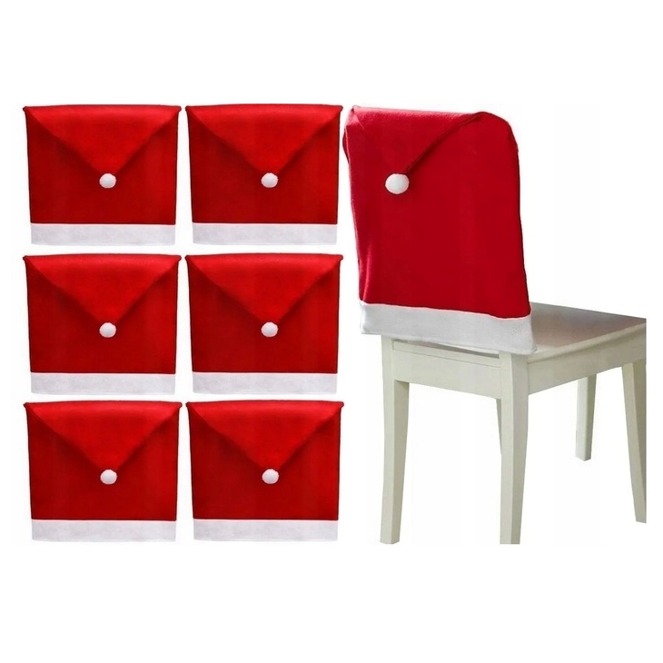 Pokrowiec na krzesło świąteczny czapka Mikołaja świąteczna 1szt