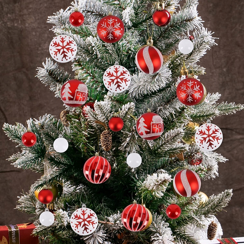 Bombki choinkowe nietłukące ozdoby świąteczne zestaw xl 44szt - obrazek 3