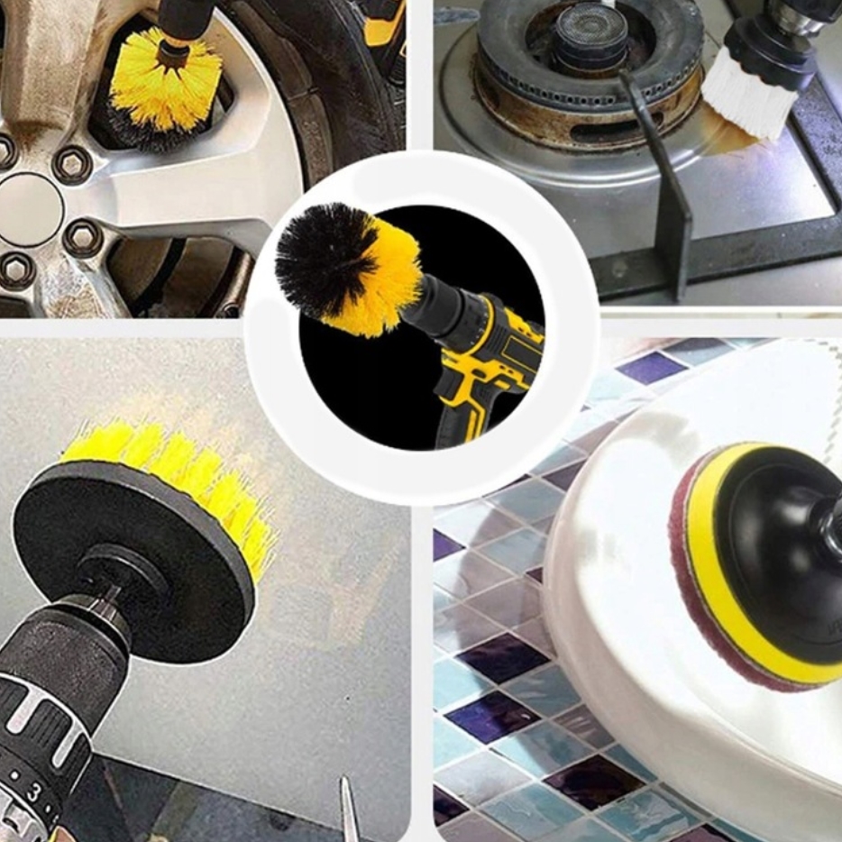 Szczotki sprzątające na wiertarkę wkrętarkę czyszczące pady zestaw 22el - obrazek 5