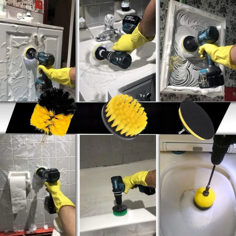 Szczotki sprzątające na wiertarkę wkrętarkę czyszczące pady zestaw 22el - obrazek 4