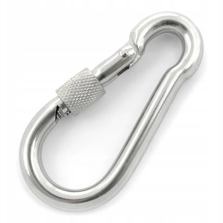 HÖGLER Karabińczyk karabinek z zabezpieczeniem turystyczny brelok do kluczy 8cm 8mm