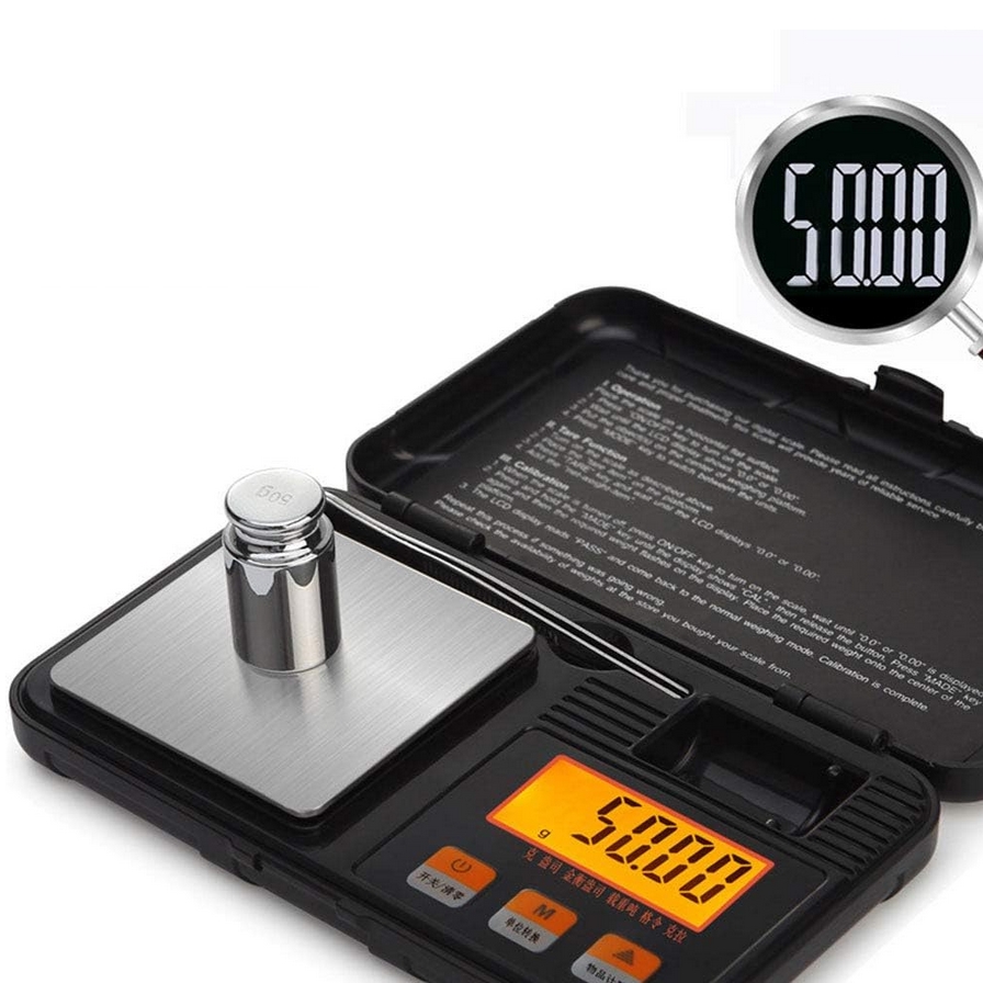 Waga jubilerska elektroniczna kuchenna płaska precyzyjna lcd zestaw 200g 0,01g - obrazek 3