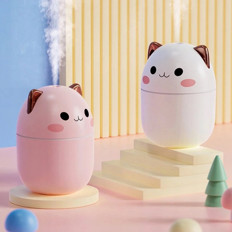 Nawilżacz powietrza kotek mini dyfuzor zapachowy lampka nocna led rgb - obrazek 2
