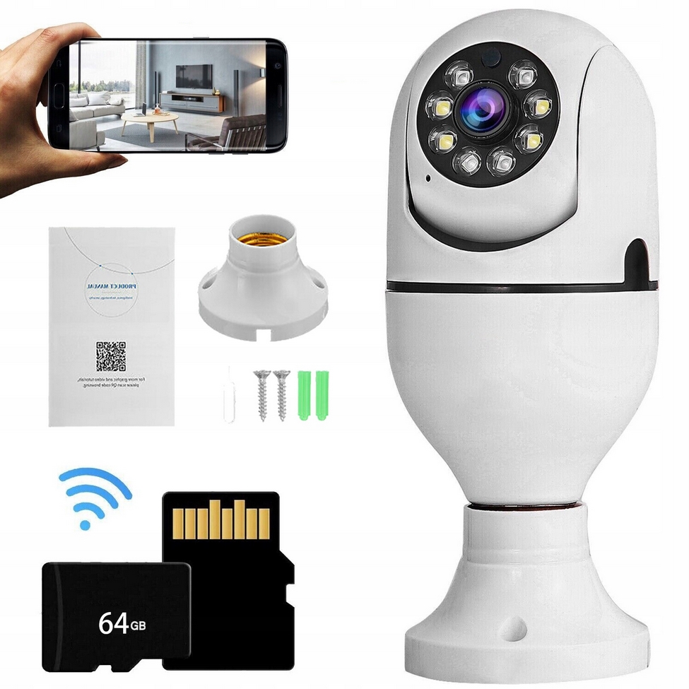 Kamera obrotowa wifi fullhd niania gwint żarówka e27 - obrazek 7