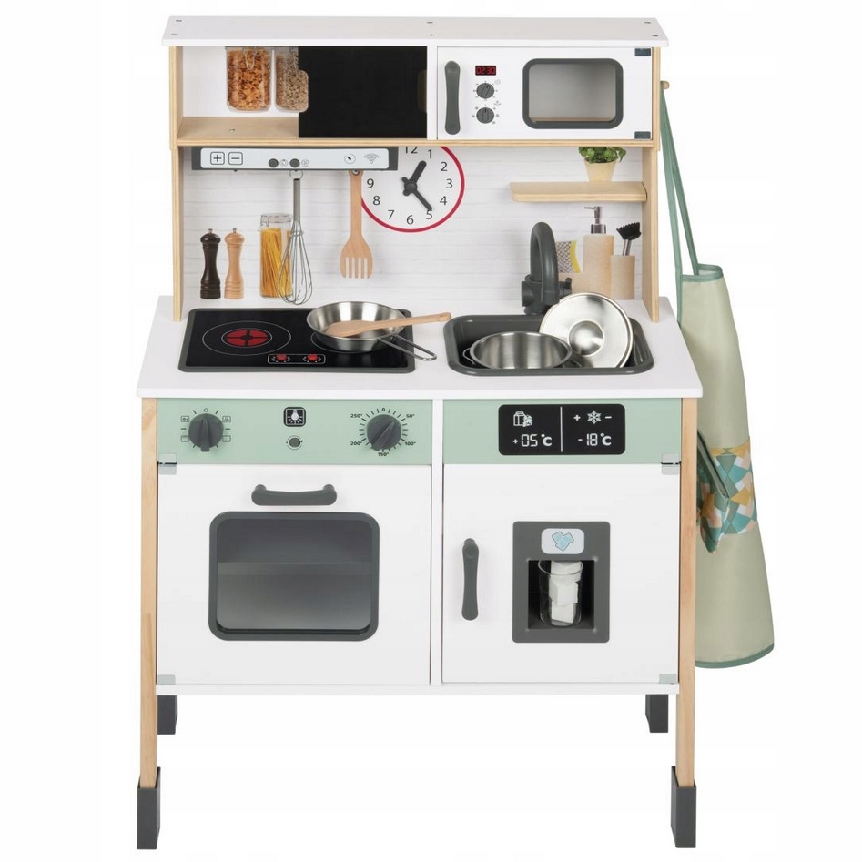 Drewniana kuchnia do zabawy dla dzieci zabawka duża efekty świetlne playtive lidl + akcesoria - obrazek 2