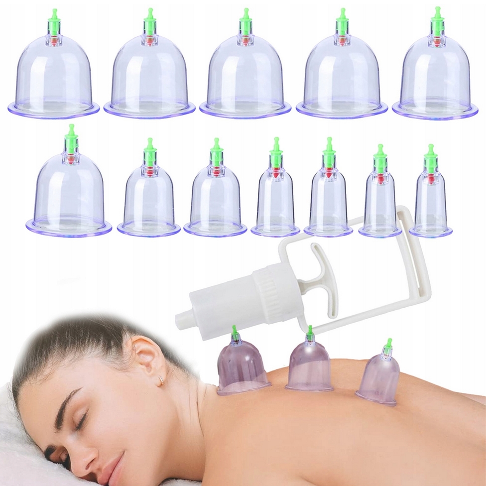Bańki chińskie próżniowe bezogniowe masażer masaż cellulit zestaw 12szt