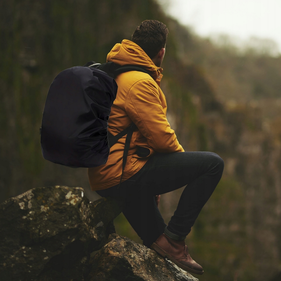 Pokrowiec na plecak wodoodporny przeciwdeszczowy peleryna na deszcz 35l - obrazek 4