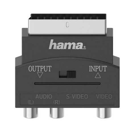 Hama dwukierunkowy adapter cinch rca wtyk euro scart 21-pin s-video svhs przełącznik