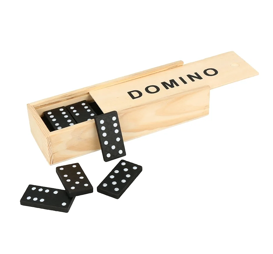 Domino drewniane układanka dla dzieci w pudełku 28ele - obrazek 2