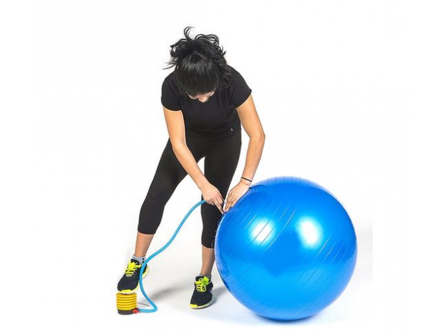 FOXTER® Duża piłka gimnastyczna fitness joga rehabilitacyjna 75cm + pompka - obrazek 2