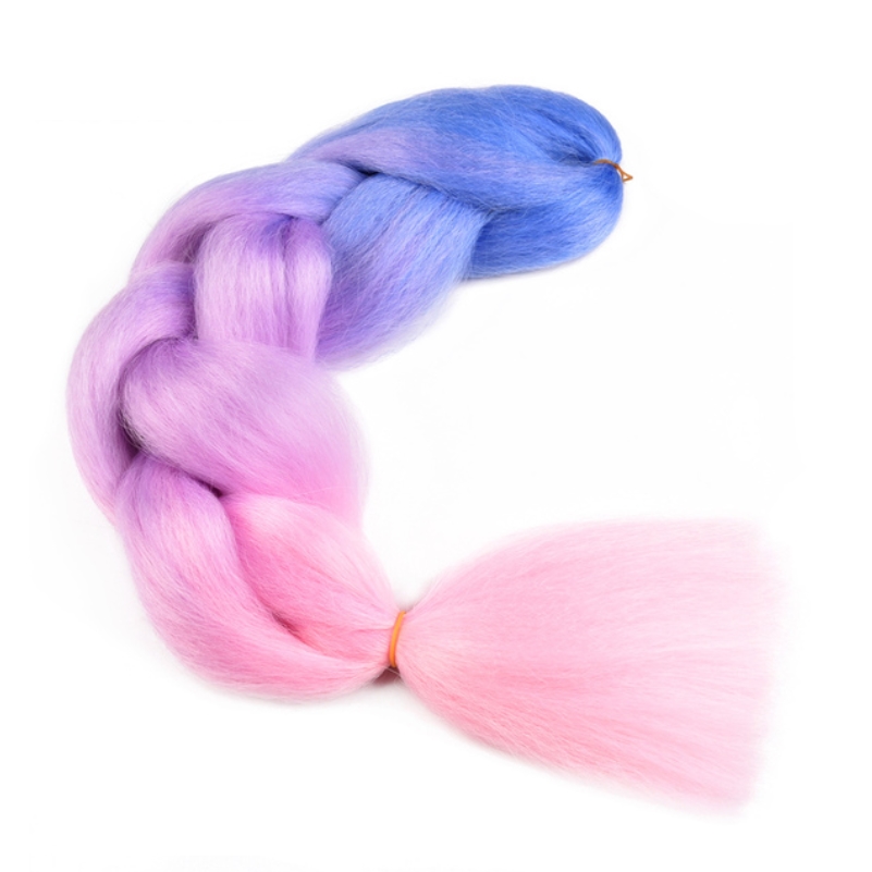 Włosy syntetyczne kolorowe warkoczyki dredy ombre - obrazek 4