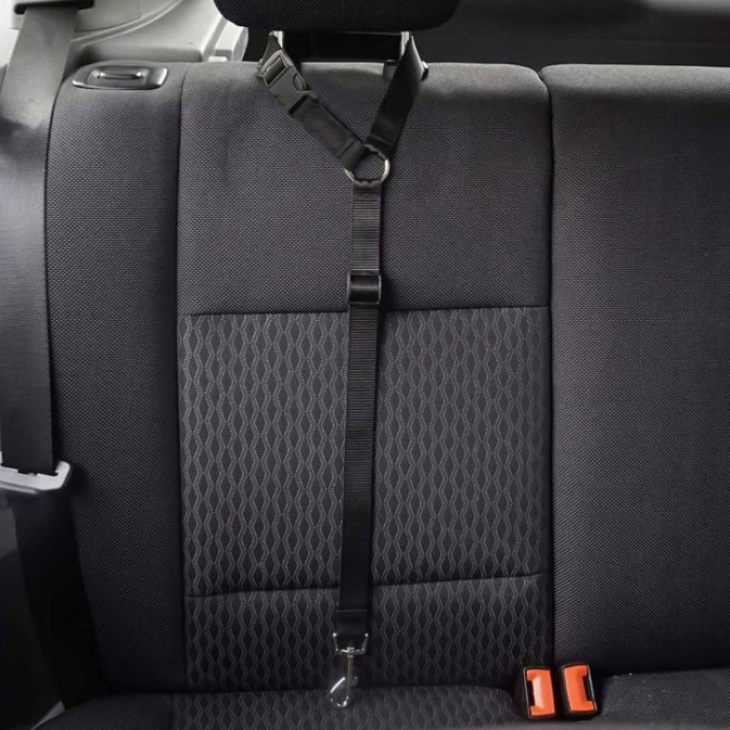 NUXIE® Smycz bezpieczeństwa do auta dla psa kota krótka samochodu na zagłówek 73cm - obrazek 3
