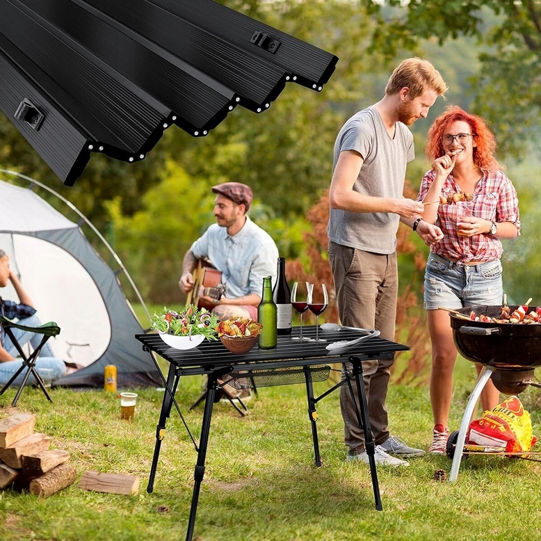 Stolik turystyczny aluminiowy składany ogrodowy regulowany kempingowy rozkładany + pokrowiec PREMIUM - obrazek 5