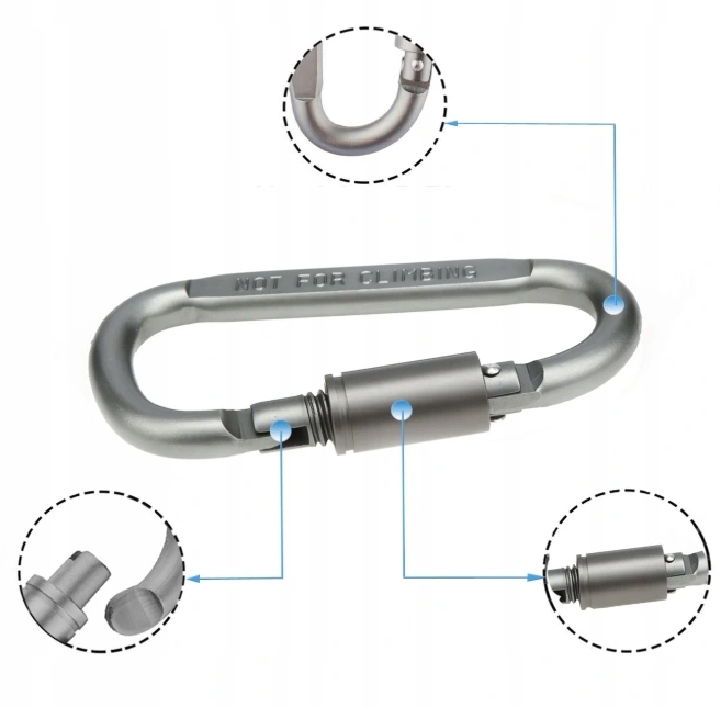 HÖGLER karabińczyk karabiek szekla survival do kluczy aluminiowy ozdobny 8cm 7,2mm - obrazek 2