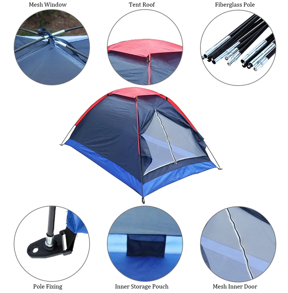 Namiot turystyczny + moskitiera 3x3m 6-7os. kolor - obrazek 3