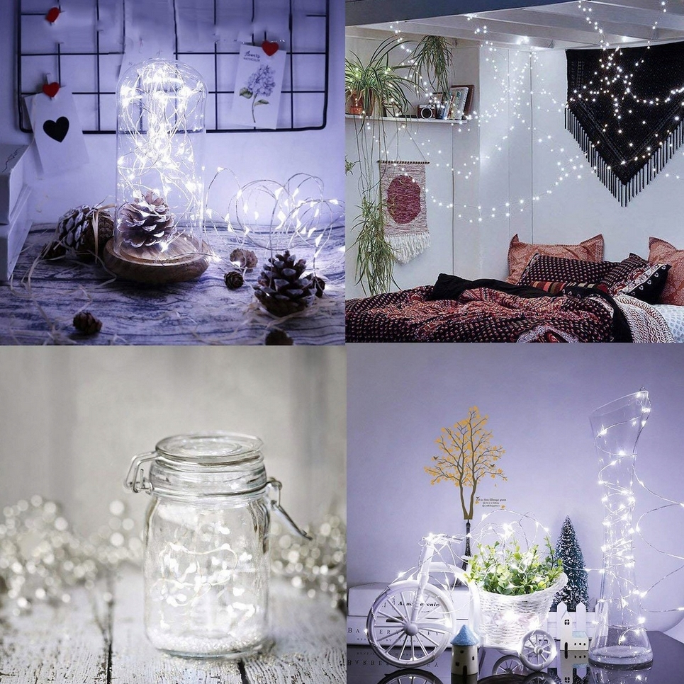 Lampki drucik druciki 100 led na baterie biały zimny 3x aa - obrazek 4