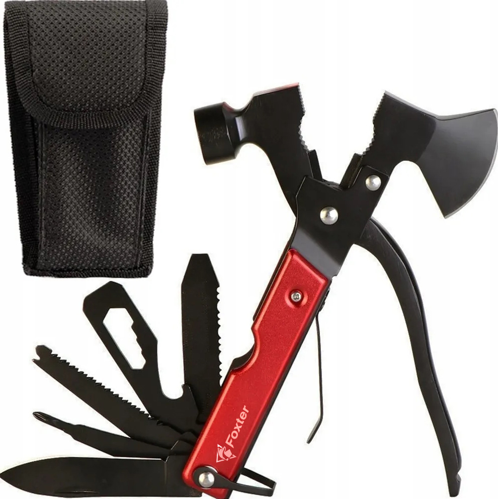 FOXTER® Multitool narzędzie wielofunkcyjne survival młotek etui 17w1