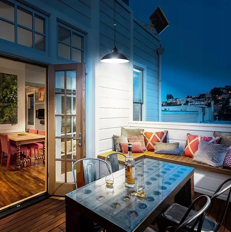 Żyrandol lampa solarna wisząca sufitowa zewnętrzna + pilot - obrazek 3