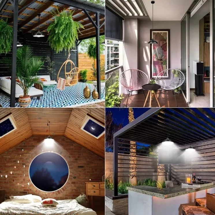 Żyrandol lampa solarna wisząca sufitowa zewnętrzna + pilot - obrazek 5