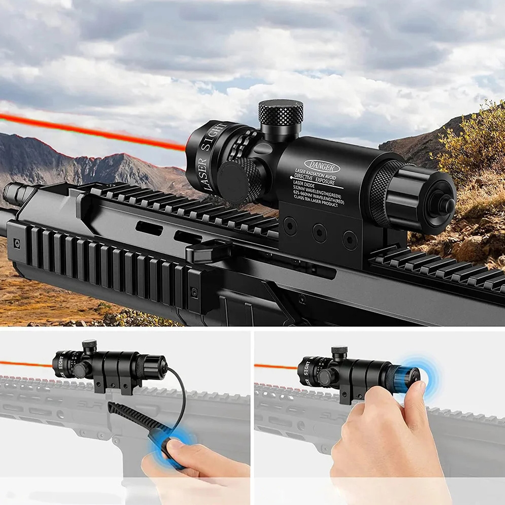 GENETIC® Celownik laserowy laser wskaźnik do wiatrówki asg zestaw czerwony szyna 19-22mm - obrazek 6