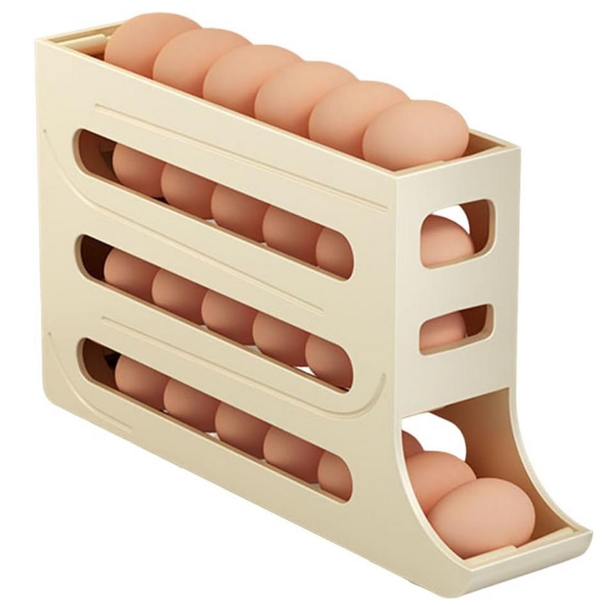 Pojemnik na jajka półka organizer do lodówki automatyczny podajnik do jajek