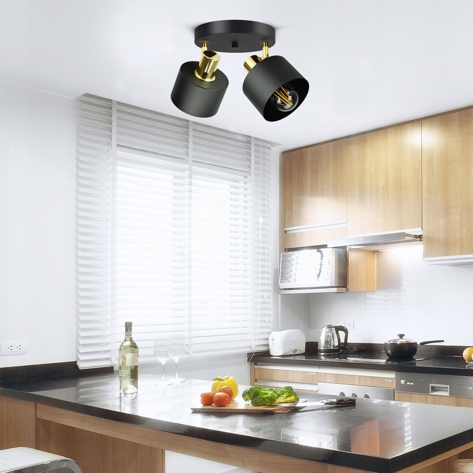 LEDLIGHT Lampa sufitowa wisząca plafon led żyrandol spot na 2 żarówki e27 - obrazek 4