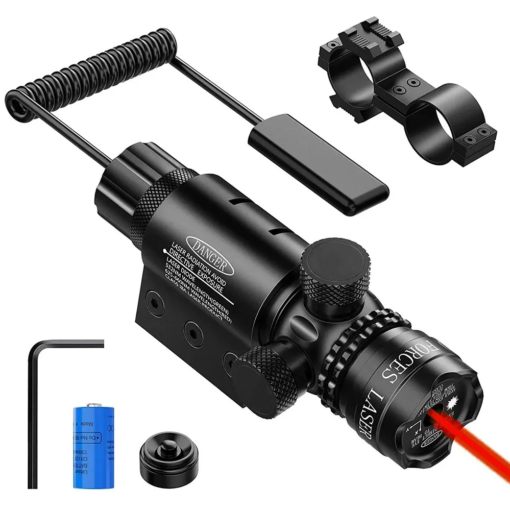 GENETIC® Celownik laserowy laser wskaźnik do wiatrówki asg zestaw czerwony szyna 19-22mm