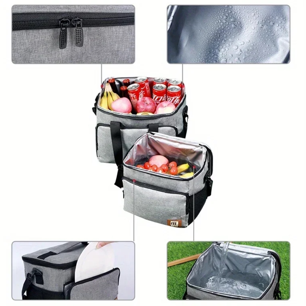 Duża torba termiczna piknikowa lodówka izolacyjna xxl 35L - obrazek 4